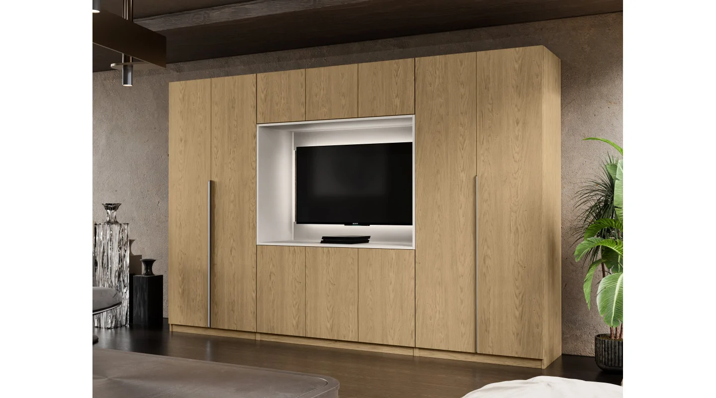 Meblościanka z wnęką pod telewizor 315×210 cm Dąb Baltic Dune - VISION