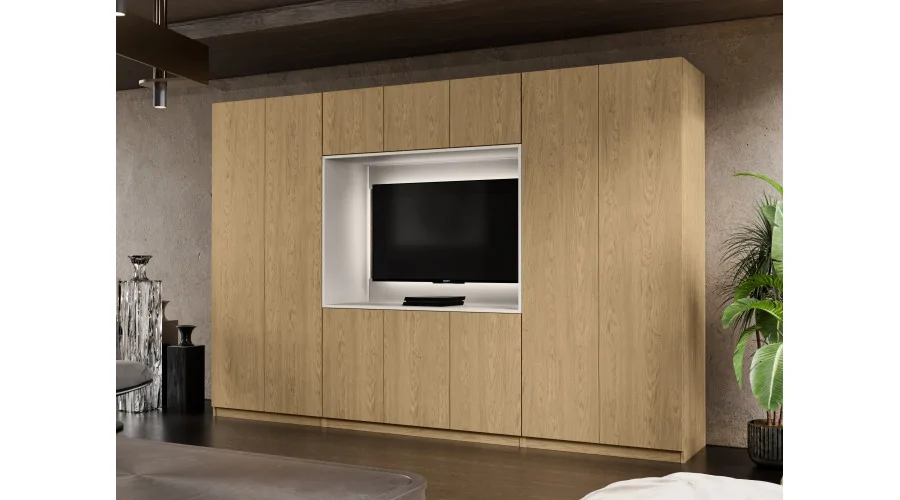 Meblościanka z wnęką pod telewizor 315×210 cm Dąb Baltic Dune - VISION