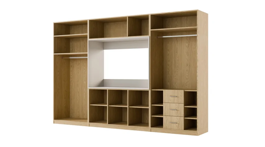Meblościanka z wnęką pod telewizor 315×210 cm Dąb Baltic Dune - VISION