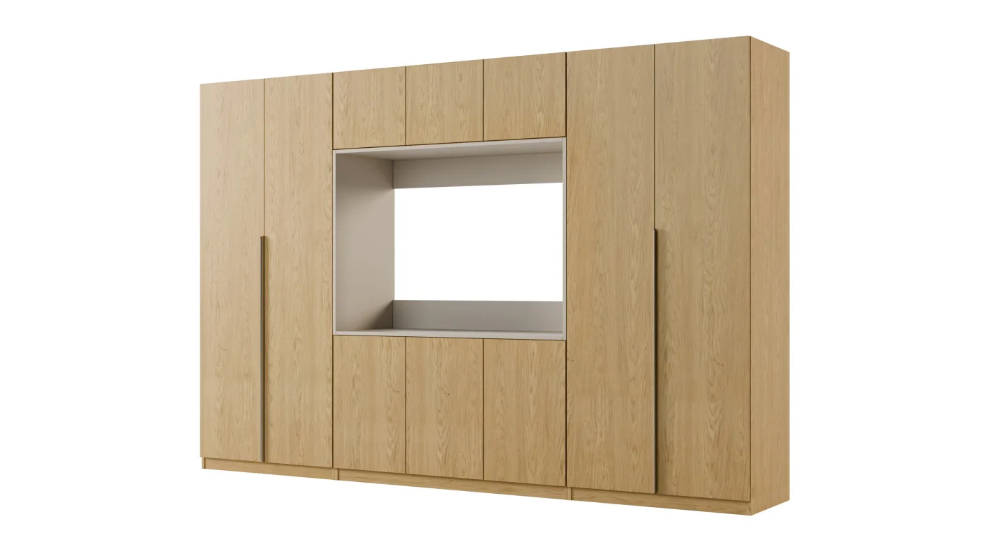 Meblościanka z wnęką pod telewizor 315×210 cm Dąb Baltic Dune - VISION