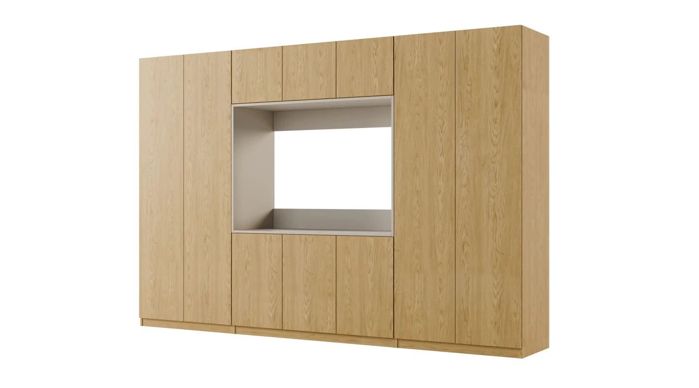 Meblościanka z wnęką pod telewizor 315×210 cm Dąb Baltic Dune - VISION