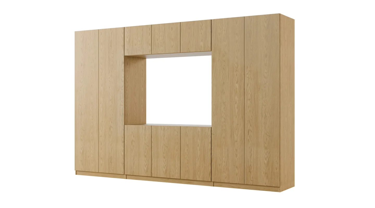 Meblościanka z wnęką pod telewizor 315×210 cm Dąb Baltic Dune - VISION