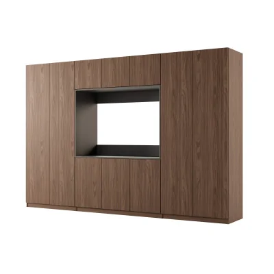 Meblościanka z wnęką pod telewizor 315×210 cm Orzech Włoski - VISION