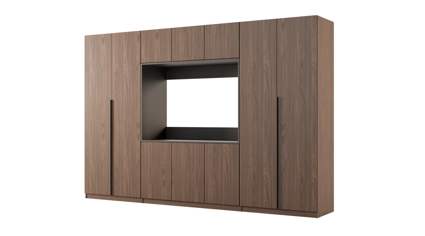 Meblościanka z wnęką pod telewizor 315×210 cm Orzech Włoski - VISION