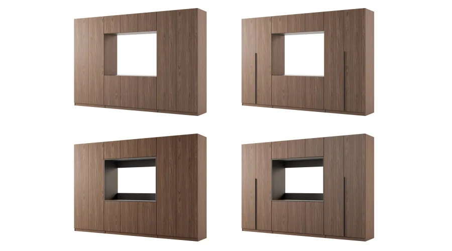 Meblościanka z wnęką pod telewizor 315×210 cm Orzech Włoski - VISION