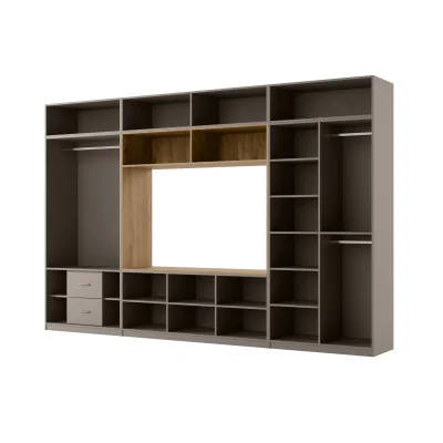 Przestronna meblościanka pod telewizor 365×240 cm Kalahari Dąb Carpenter Whisky - INFINITY