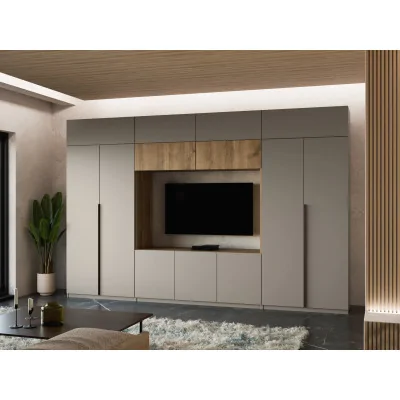 Przestronna meblościanka pod telewizor 365×240 cm Kalahari Dąb Carpenter Whisky - INFINITY