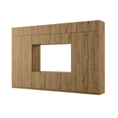 Przestronna meblościanka pod telewizor 365×240 cm Dąb Carpenter Whisky - INFINITY