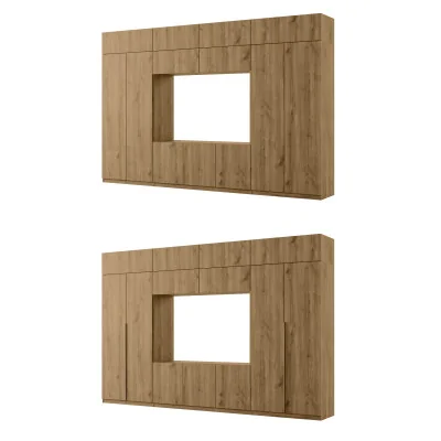 Przestronna meblościanka pod telewizor 365×240 cm Dąb Carpenter Whisky - INFINITY