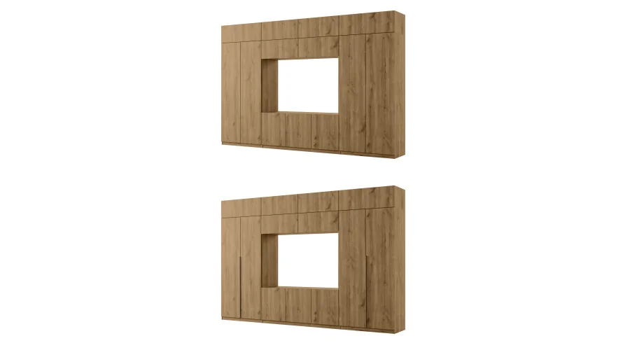 Przestronna meblościanka pod telewizor 365×240 cm Dąb Carpenter Whisky - INFINITY