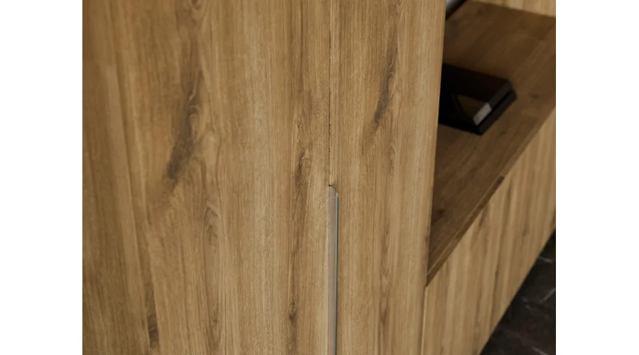 Przestronna meblościanka pod telewizor 365×240 cm Dąb Carpenter Whisky - INFINITY