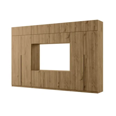 Przestronna meblościanka pod telewizor 365×240 cm Dąb Carpenter Whisky - INFINITY