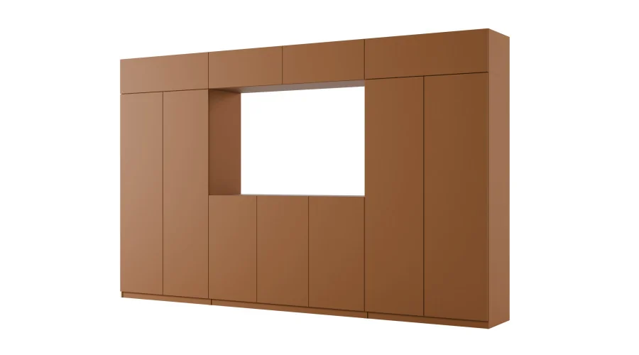 Stylowa meblościanka ze strefą RTV 385×240 cm Ceglany - ATRIUM