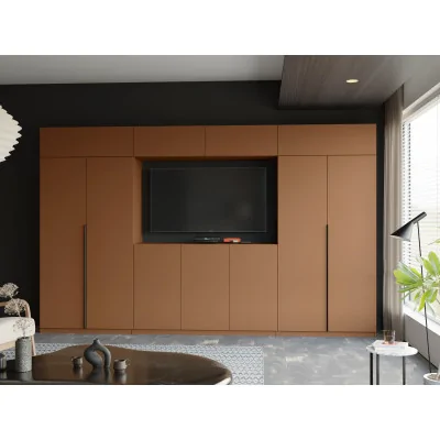 Stylowa meblościanka ze strefą RTV 385×240 cm Ceglany - ATRIUM