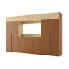Stylowa meblościanka ze strefą RTV 385×240 cm Ceglany Dąb Carpenter Whisky - ATRIUM