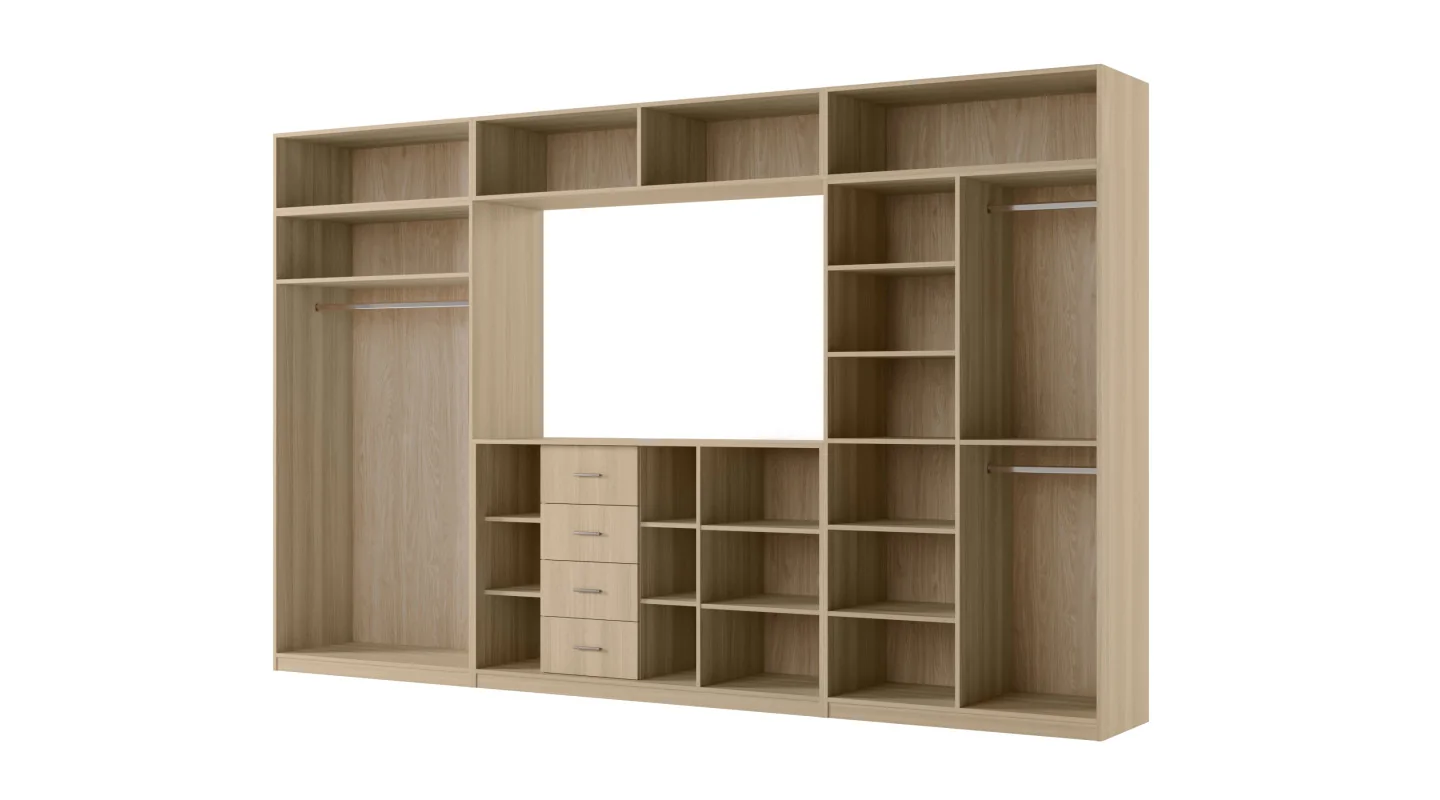 Stylowa meblościanka ze strefą RTV 385×240 cm Dąb Elegancki - ATRIUM