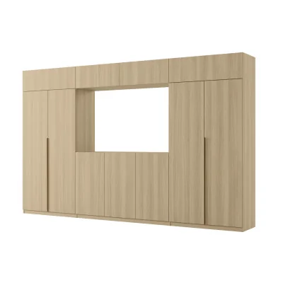 Stylowa meblościanka ze strefą RTV 385×240 cm Dąb Elegancki - ATRIUM