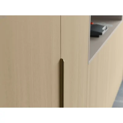 Stylowa meblościanka ze strefą RTV 385×240 cm Dąb Elegancki Kaszmirowy Beż - ATRIUM