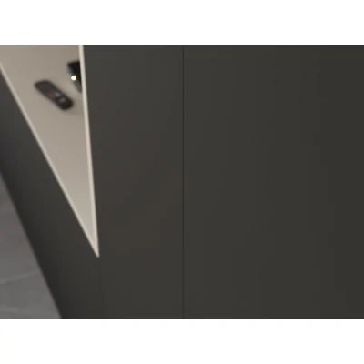 Minimalistyczna meblościanka z strefą RTV 350×240 cm Dąb Carpenter Jasny Czarny Onyx - HORIZON