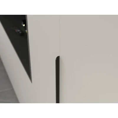 Minimalistyczna meblościanka z strefą RTV 350×240 cm Dąb Grand Kaszmirowy Beż - HORIZON