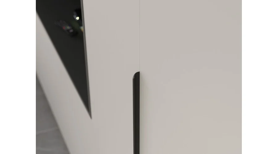 Minimalistyczna meblościanka z strefą RTV 350×240 cm Dąb Grand Kaszmirowy Beż - HORIZON