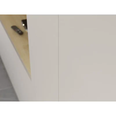 Minimalistyczna meblościanka z strefą RTV 350×240 cm Dąb Grand Kaszmirowy Beż - HORIZON