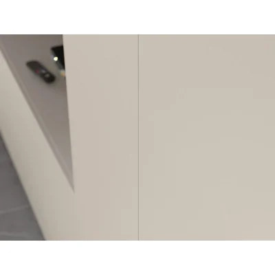 Minimalistyczna meblościanka z strefą RTV 350×240 cm Kaszmirowy Beż - HORIZON