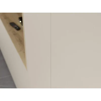 Minimalistyczna meblościanka z strefą RTV 350×240 cm Kaszmirowy Beż - HORIZON