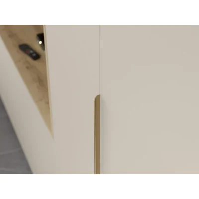 Minimalistyczna meblościanka z strefą RTV 350×240 cm Kaszmirowy Beż - HORIZON