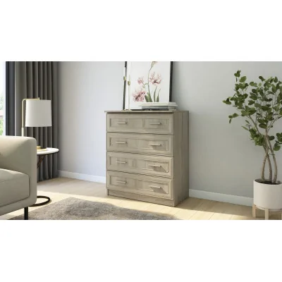 Kompaktowa komoda z 4 szufladami 80 cm Sonoma Jasna – Nano