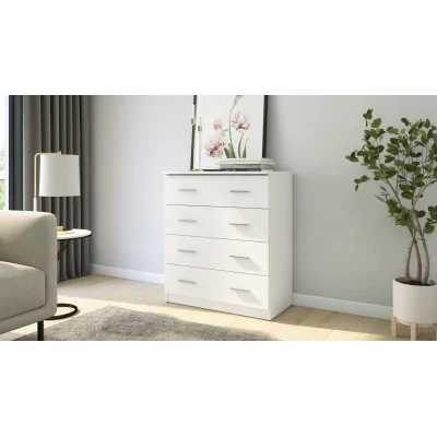 Kompaktowa komoda z 4 szufladami 80 cm Biel – Nano