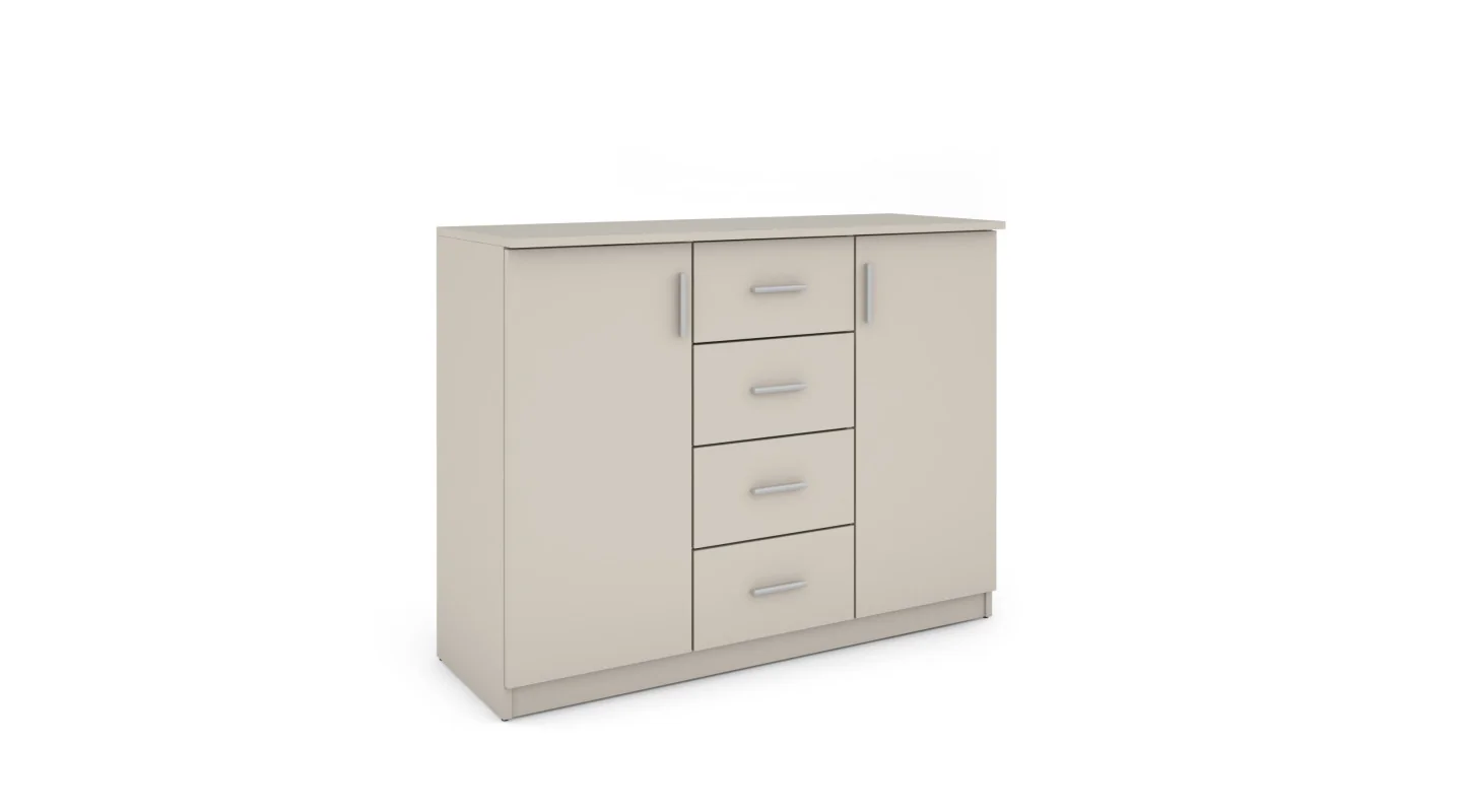 Mała komoda z szufladami i szafkami 120 cm Kolor Sonoma Jasna – Kinga Mała komoda z szufladami i szafkami 120 cm Kolor Sonoma Jasna – Kinga