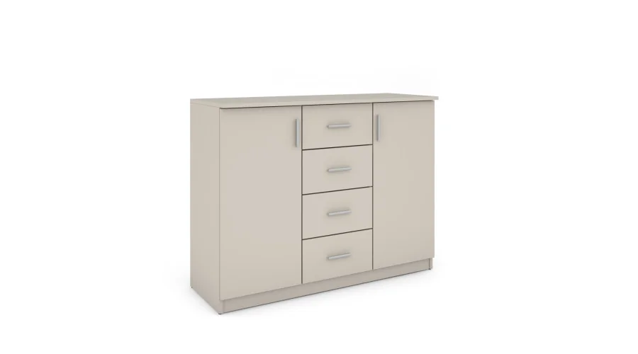 Mała komoda z szufladami i szafkami 120 cm Kolor Sonoma Jasna – Kinga Mała komoda z szufladami i szafkami 120 cm Kolor Sonoma Jasna – Kinga