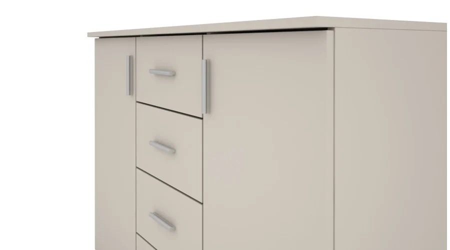 Mała komoda z szufladami i szafkami 120 cm Kolor Sonoma Jasna – Kinga Mała komoda z szufladami i szafkami 120 cm Kolor Sonoma Jasna – Kinga