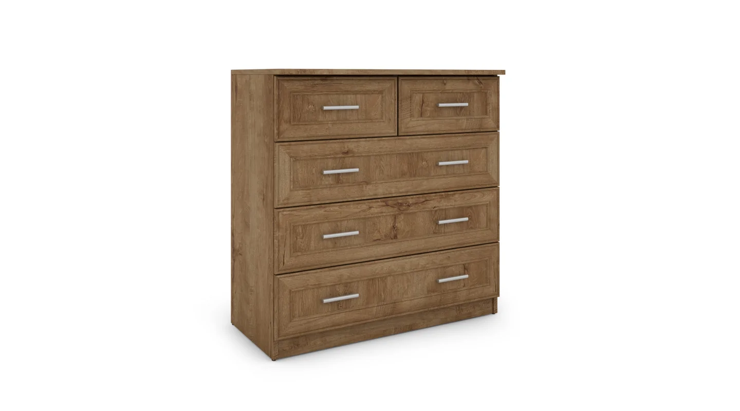 Wysoka komoda z 5 szufladami 90 cm Biel – Marsylia