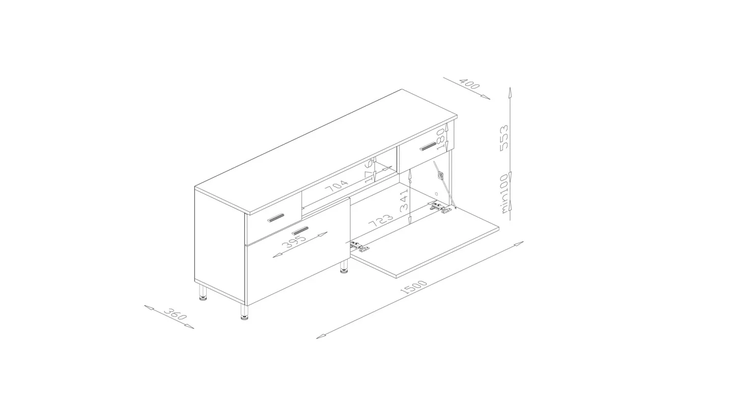 Komoda RTV 150 cm - Szafka pod telewizor | eMeblast