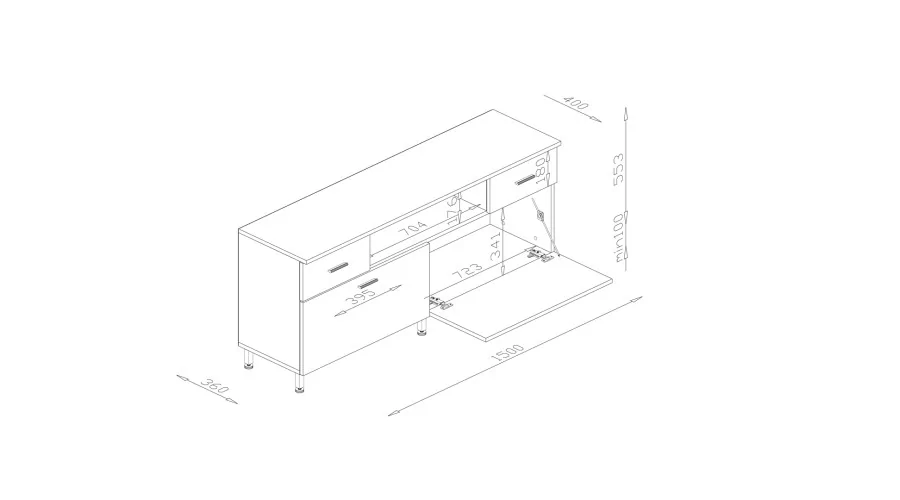 Komoda RTV 150 cm - Szafka pod telewizor | eMeblast