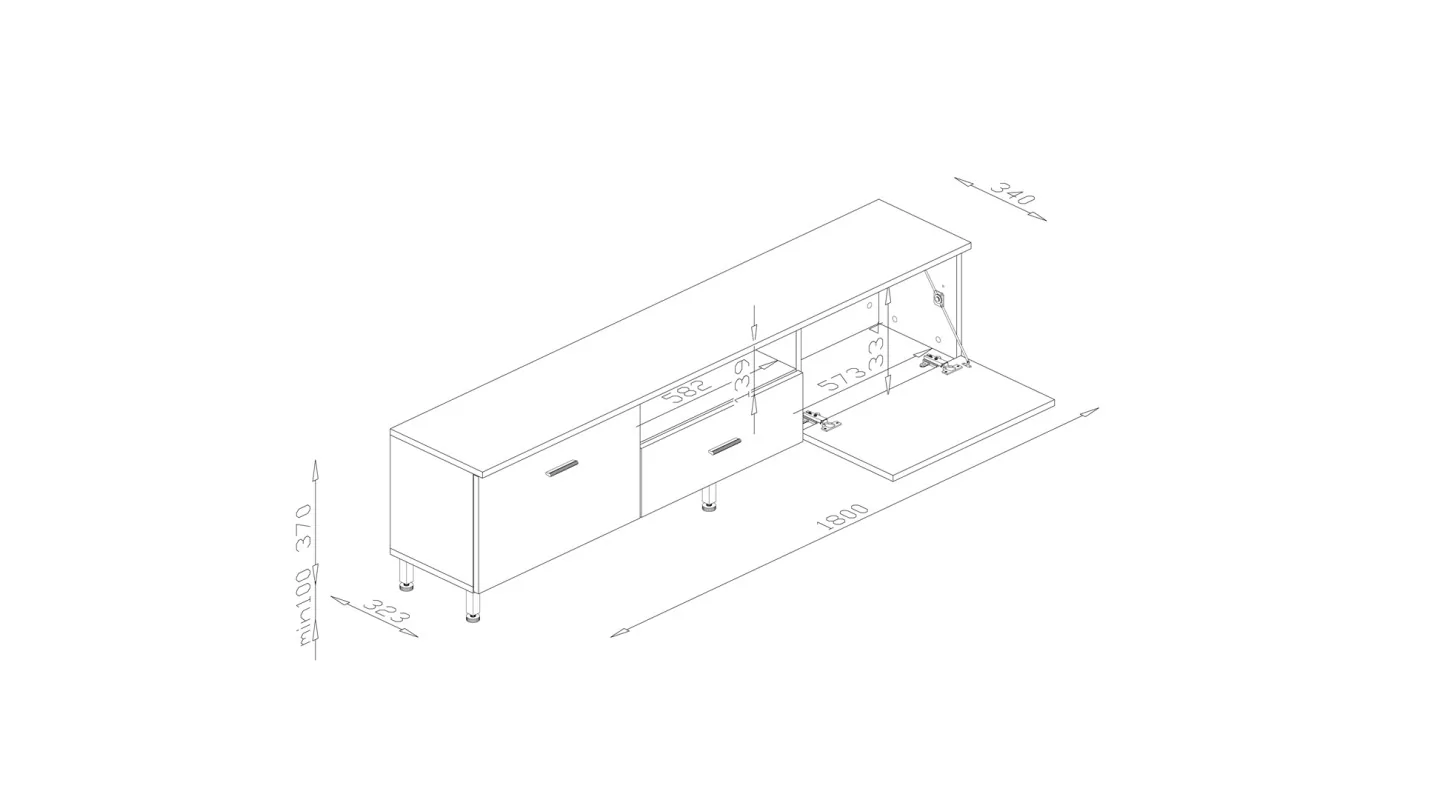 Komoda RTV 180 cm - Szafka pod telewizor - Mova | e-Meblast