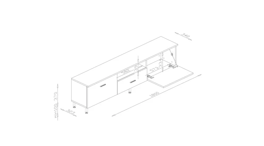 Komoda RTV 180 cm - Szafka pod telewizor - Mova | e-Meblast