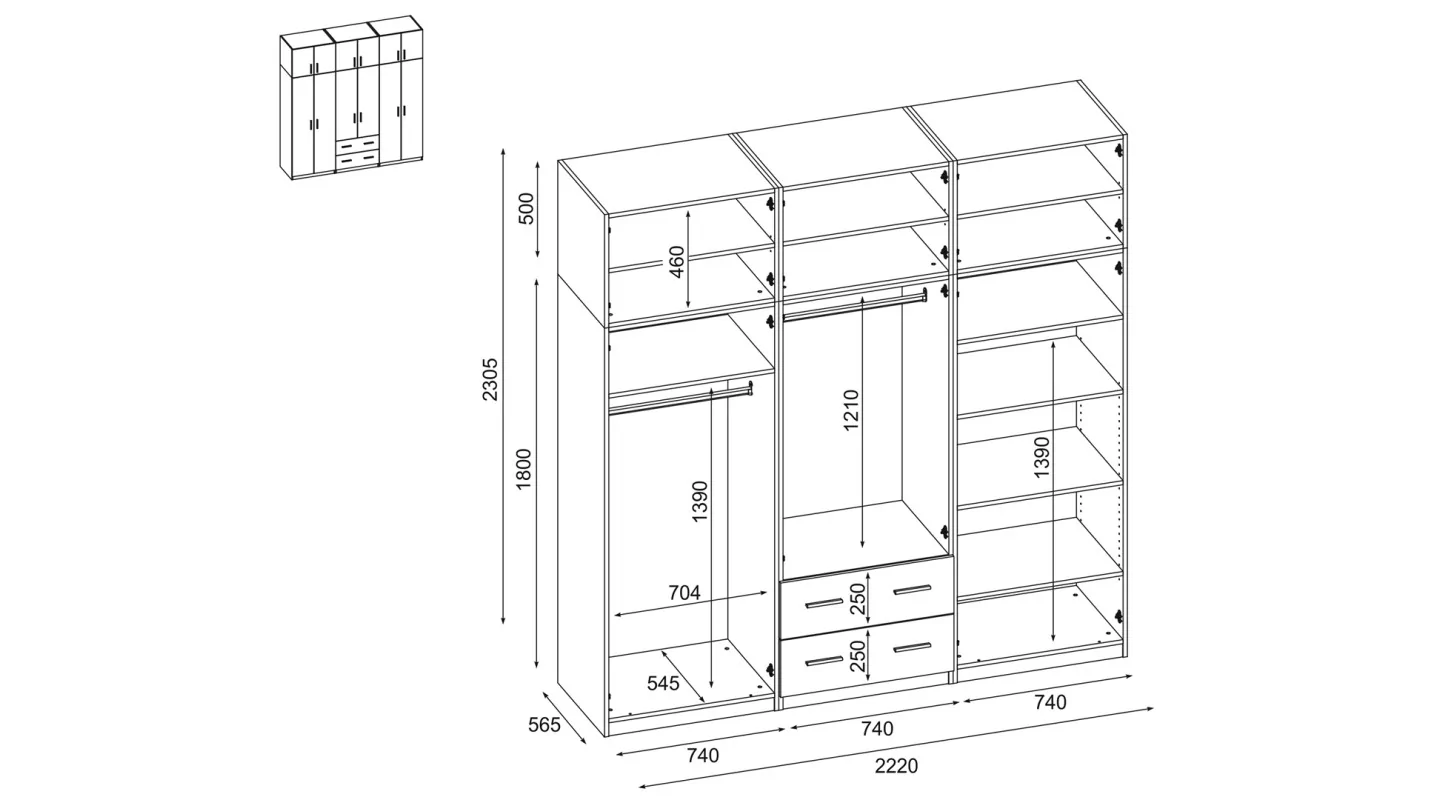 Szafa 222x230 cm orzech okapi – Altis | eMeblast