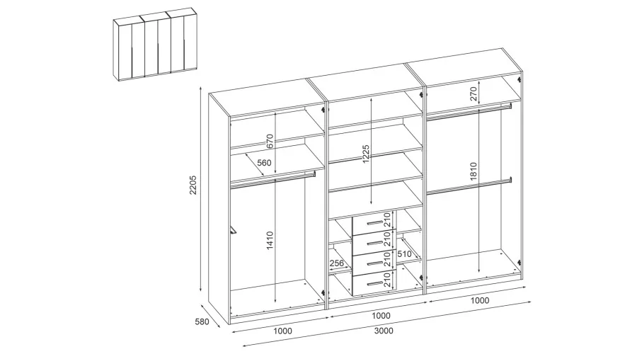 Szafa 300x220 cm biała – Modulor | eMeblast