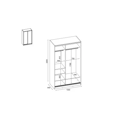 Szafa przesuwna 130x220 cm dąb Riva – Arveno | eMeblast Szafa przesuwna 130x220 cm dąb Riva – Arveno | eMeblast