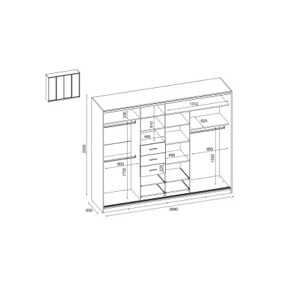 Szafa przesuwna 268x220 cm czarna / biała – Virello | eMeblast