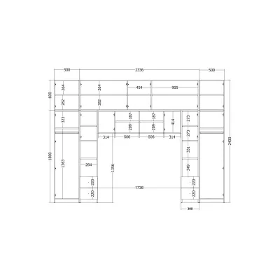 Zabudowa sypialni 394x225 cm sepia – Sena | eMeblast