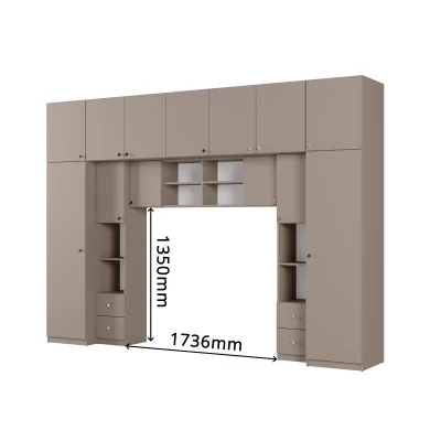 Zabudowa sypialni 394x225 cm sepia – Sena | eMeblast