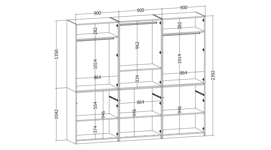 Nowoczesna szafa 270x240 cm dąb carpenter whisky – Arvion | eMeblast Nowoczesna szafa 270x240 cm dąb carpenter whisky – Arvion | eMeblast