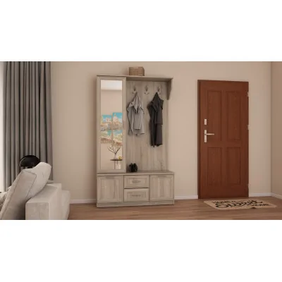 Przedpokój 120 cm sonoma jasna lustro – Compacto | eMeblast