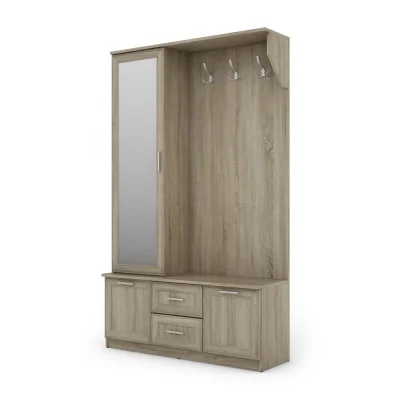 Przedpokój 120 cm sonoma jasna lustro – Compacto | eMeblast