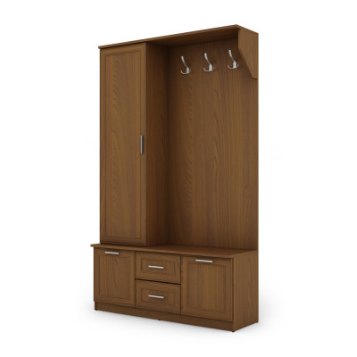 Szafa do przedpokoju 120 cm z siedziskiem i szafą wiśnia porto – Compacto