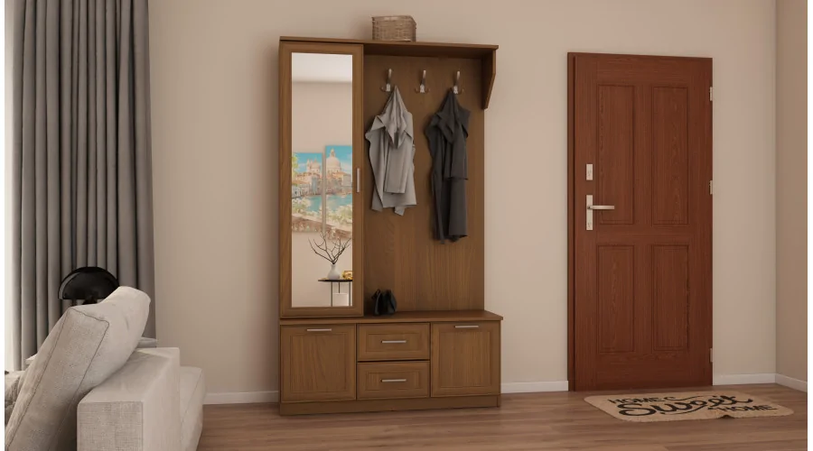 Przedpokój 120 cm wiśnia porto lustro – Compacto | eMeblast